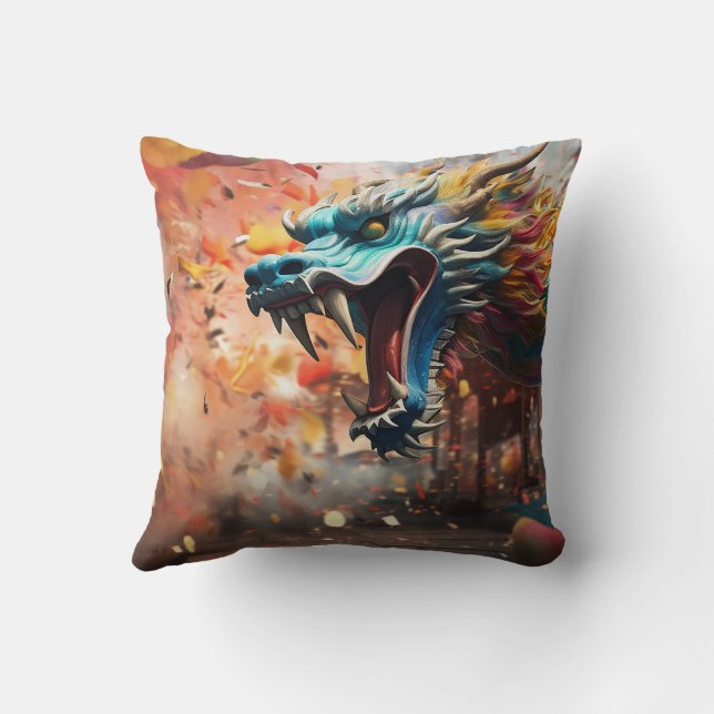 Kinesisk dragonsymbol 2024 kudde (Baksida)