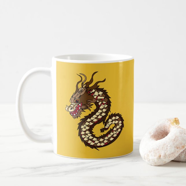 Kinesisk drak  kaffemugg (Med munk)