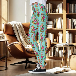 Kinesisk Drak Lotus Körsbärsblommor Leggings