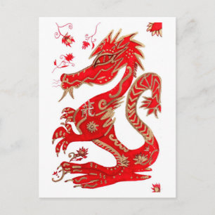 Kinesisk Drakastrologi Postkort Vykort