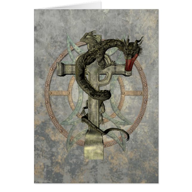 Kinesisk drake- & Celtickor Hälsningskort (Framsidan)