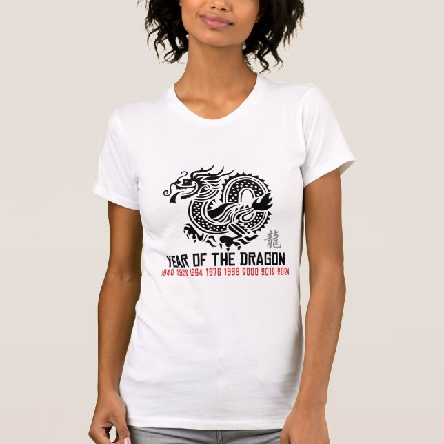 Kinesisk drake för nytt år tee shirt (Framsida)