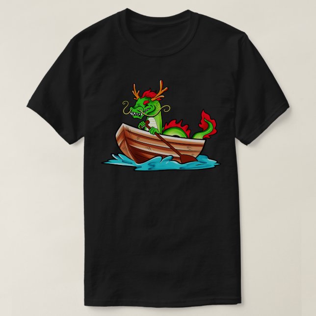 Kinesisk drake i båtdrake t shirt (Design framsida)