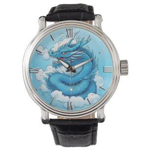 Kinesisk drake i molnen armbandsur