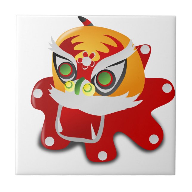 Kinesisk drake kakelplatta (Framsidan)