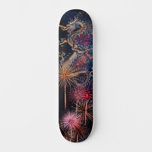 Kinesisk drake mini skateboard bräda 18,5 cm (Framsida)