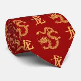 Kinesisk drake mönster år 2024 slips