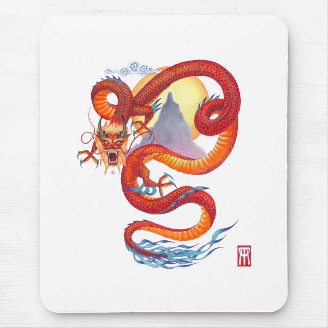 Kinesisk drake Mousepad Musmatta (Framsidan)