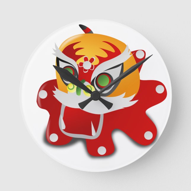 Kinesisk drake rund klocka (Framsida)