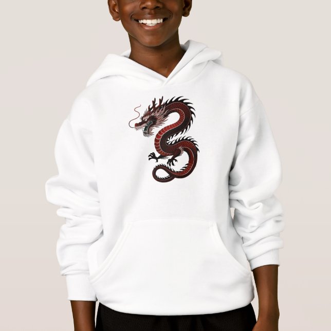 Kinesisk Drakegrafik  T Shirt (Framsida)