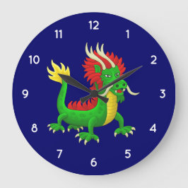 Kinesisk Drakon Stor Klocka