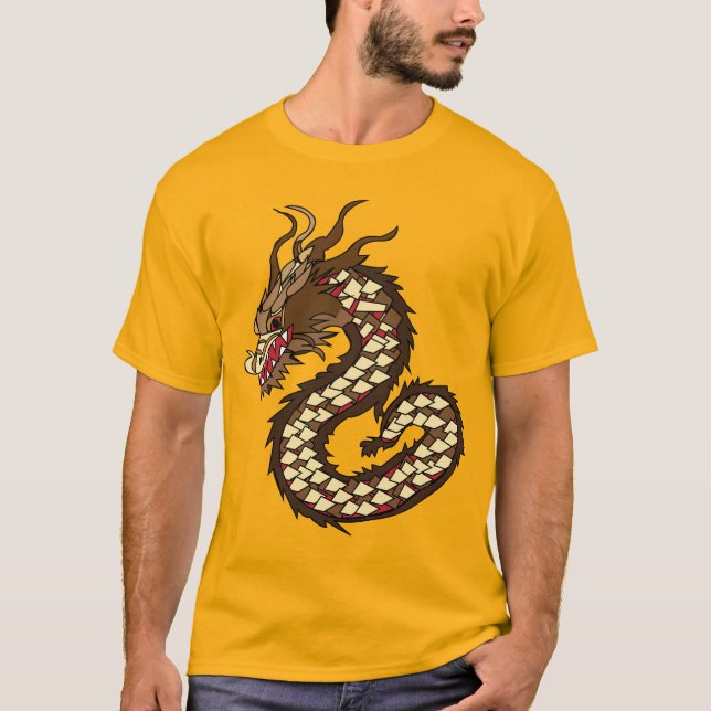 Kinesisk Drakonkonst T Shirt (Framsida)