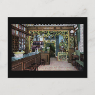 Kinesisk Drug Store i San Francisco Vintage Vykort