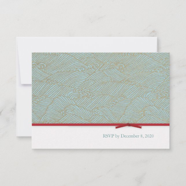 Kinesisk dubbellycka RSVP postset OSA Kort (Framsida)