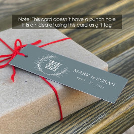 Kinesisk Dubbla Happiness Bröllop Märkre (1 x 3 tu Mini Visitkort