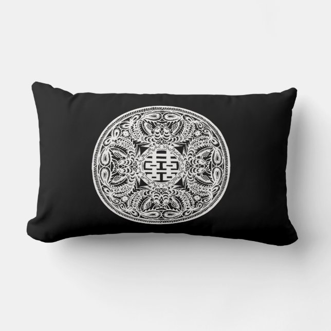 Kinesisk Dubbla Happow Pillow Lumbarkudde (Framsida)