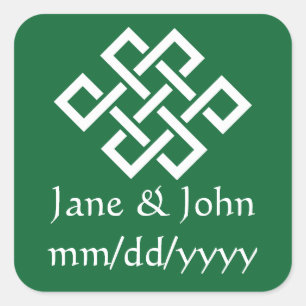 Kinesisk elegance i Grönt Sticker Fyrkantigt Klistermärke