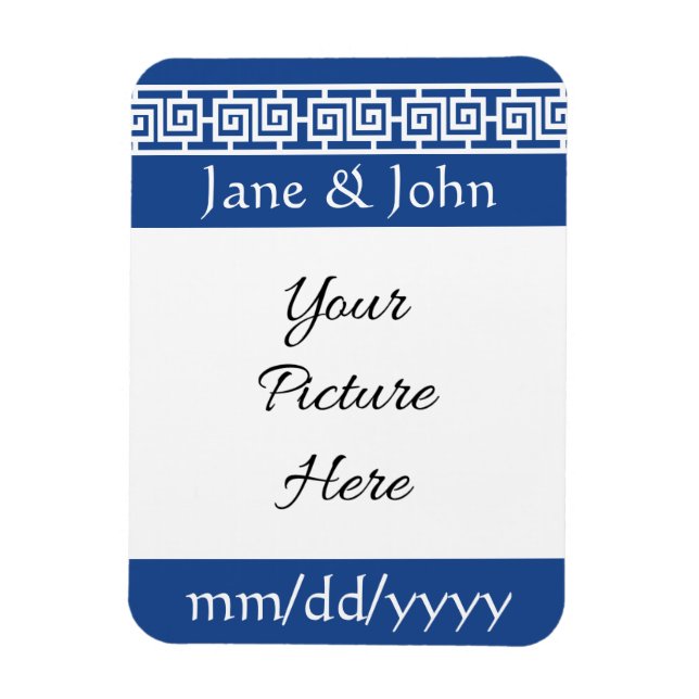 Kinesisk elegans i Blue Spara-the-Date Magnet (Vertikal)