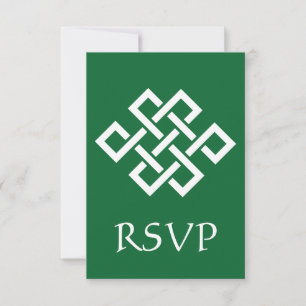 Kinesisk elegans i grönt RSVP-kort OSA Kort