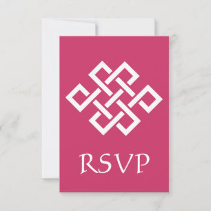 Kinesisk elegans i hallon RSVP-kort OSA Kort