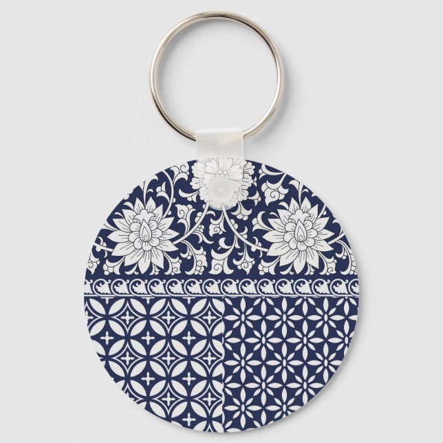 Kinesisk elegans: Sömlös ornament Nyckelring (Framsida)