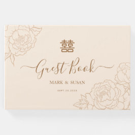 Kinesisk Elegant Dubbla Happity Bröllop Gästböcker