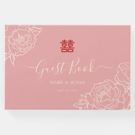 Kinesisk Elegant Dubbla Happity Bröllop Gästböcker
