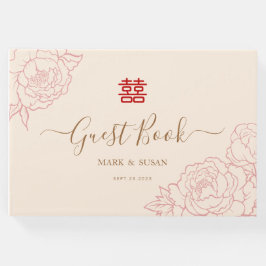 Kinesisk Elegant Dubbla Happity Bröllop Gästböcker