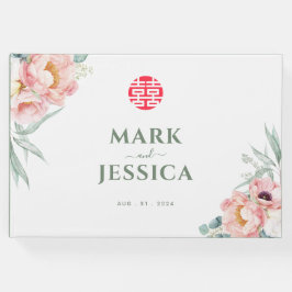 Kinesisk Elegant Dubbla Happity/Sång Hy Bröllop Gästböcker