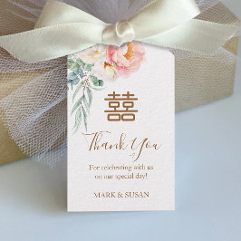 Kinesisk Elegant Peony Dubbla Happiness Bröllop Mä Presentetikett