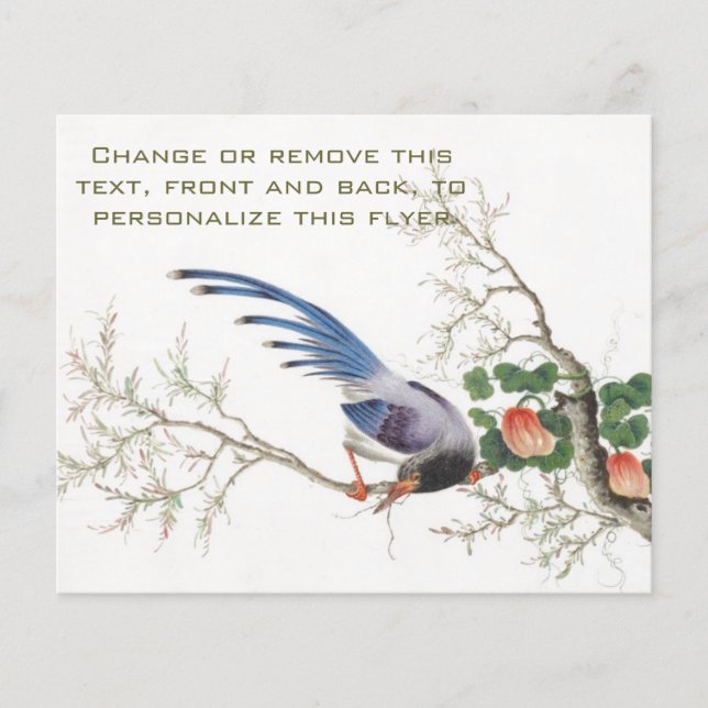 Kinesisk fågelmålning flygblad (Framsidan)