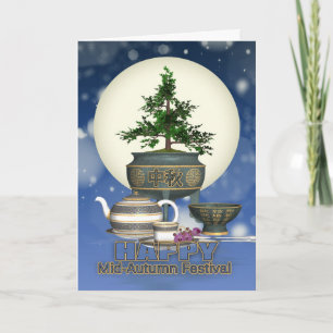 Kinesisk festival i mitten av hösten Måne med Tea Kort