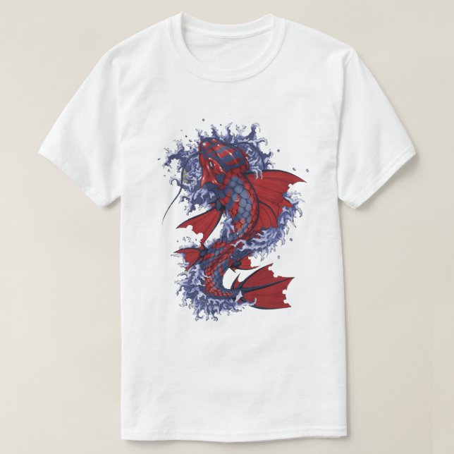 Kinesisk fiskskjorta - Traditional Koi Artwork T Shirt (Design framsida)
