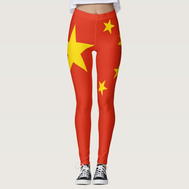 Kinesisk Flagga (China) Leggings (Framsida)