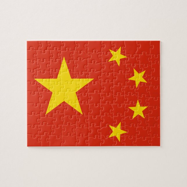 Kinesisk Flagga (China) Pussel (Horisontell)