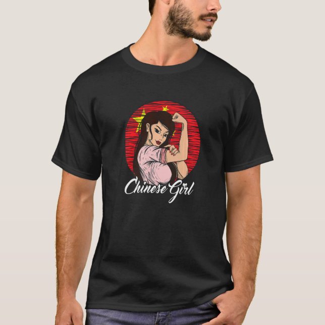 Kinesisk Flagga China T Shirt (Framsida)