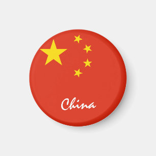 Kinesisk flagga och China - resor/sportfantaster Magnet