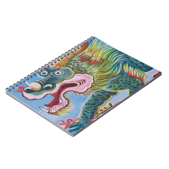 Kinesisk foo-Hund/Lejon Guardian Mural Anteckningsbok (Vänstra Sidan)