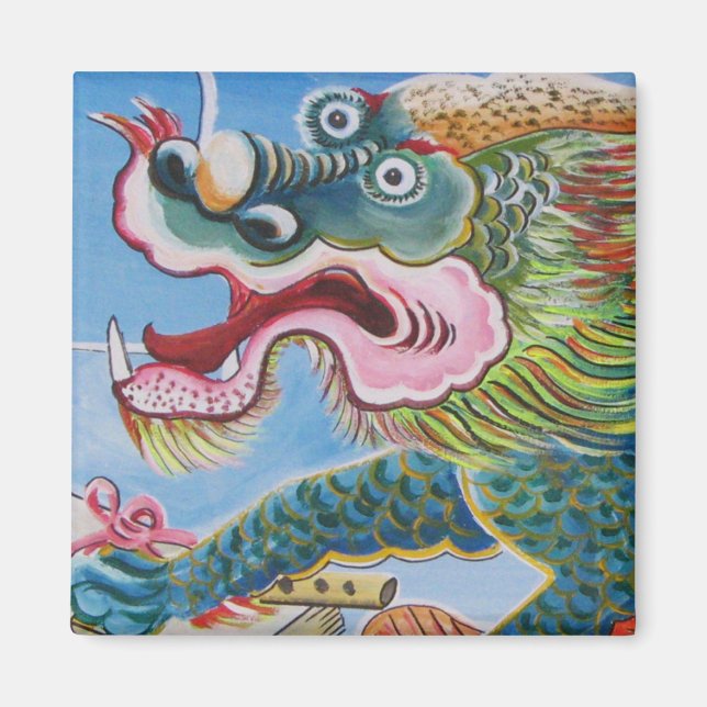 Kinesisk foo-Hund/Lejon Guardian Mural Magnet (Framsidan)