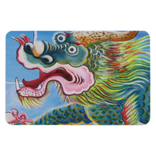 Kinesisk foo-Hund/Lejon Guardian Mural Magnet