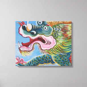Kinesisk foo-Hund/Lejonare Guardian Mural Canvastryck