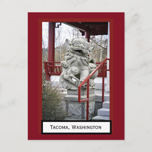 Kinesisk Fu Hund Tacoma, Washington Postcard Vykort (Framsida)