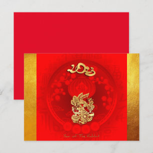 Kinesisk FU Tur lantern Rabbit Year hälsning HPC3 Helg Vykort