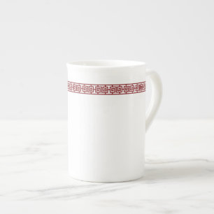 Kinesisk geometrisk kant specialmugg benporslin mugg
