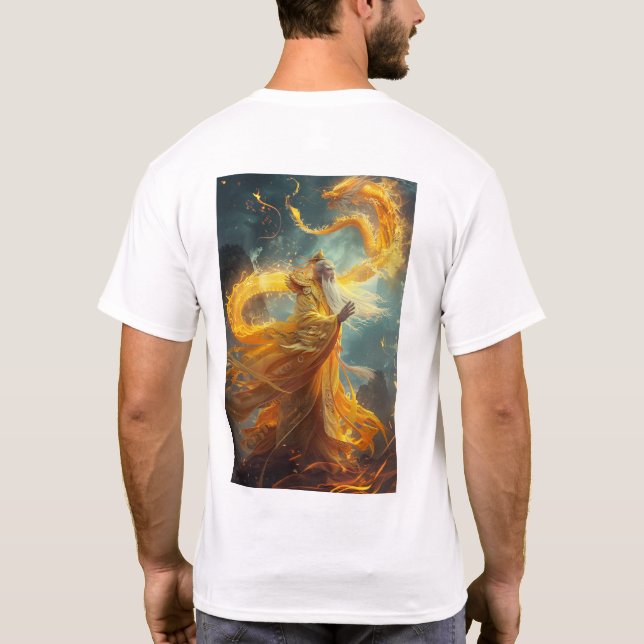 Kinesisk Golden Dragon T-Shirt (Baksida)