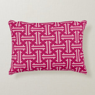 Kinesisk grinighet för art déco, Fuchsia rosa Prydnadskudde