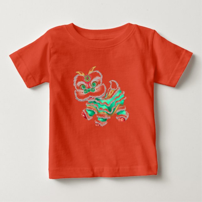 Kinesisk Grönt i New Year Dragon Baby T Shirt (Framsida)