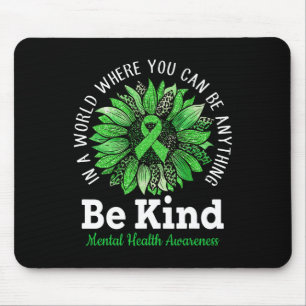 Kinesisk Grönt Ribbon Solros Mental Health Awarene Musmatta