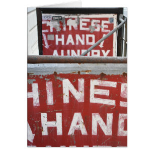 Kinesisk Hand Tvätt NYC-fotomatta Hälsningskort