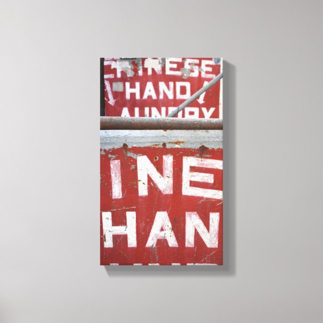 Kinesisk Hand Tvätt NYC Urban Photograph New York Canvastryck (Framsida)